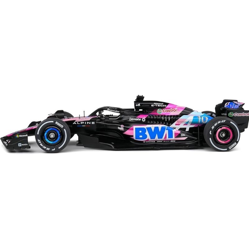 Solido 1_18 Alpine A524 Presentation Pink Pierre Gasly 2024 – 421186420-2 1:18 scale model of the Alpine A524 in presentation pink, featuring Pierre Gasly's 2024 racing design