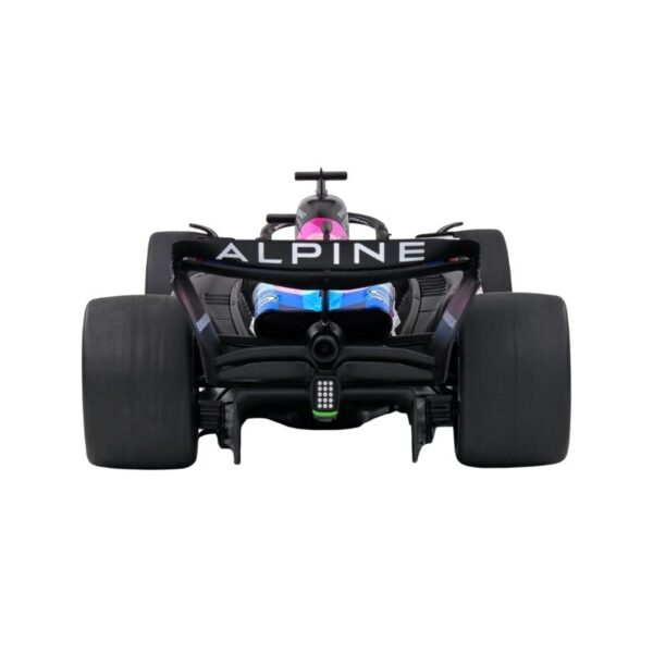 1:18 scale model of the Alpine A524 in presentation pink, featuring Pierre Gasly's 2024 racing design
