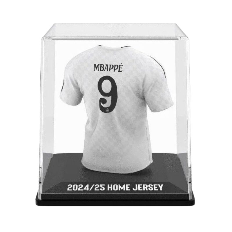 Splink Mbappé (Real Madrid) Home Jersey – 75358-2 Real Madrid home jersey memorabilia featuring player Kylian Mbappé, showcasing team colors and log
