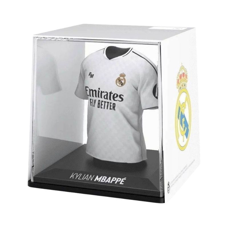 Splink Mbappé (Real Madrid) Home Jersey - 75358 Real Madrid home jersey memorabilia featuring player Kylian Mbappé, showcasing team colors and log