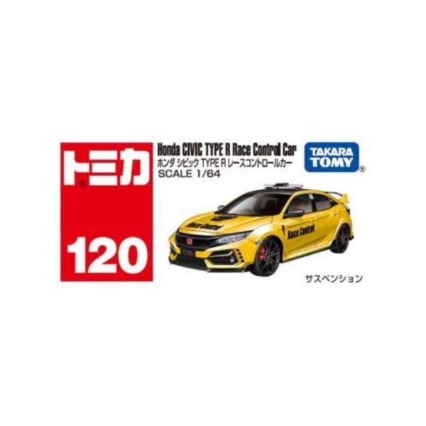 Takara Tomy Tomica Civic R Race Control Car, featuring a sleek design and vibrant colors, ideal for racing enthusiasts