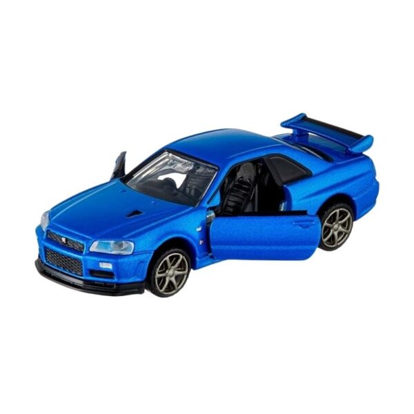 Takara Tomy Tomica Skyline GT-R V-SPEC II model car in red, showcasing detailed design and realistic features