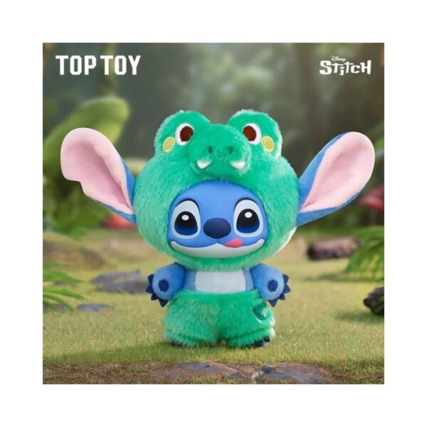 Vinyl plush toy of Disney's Stitch from the Wild Animal Series, presented in a blind box packaging