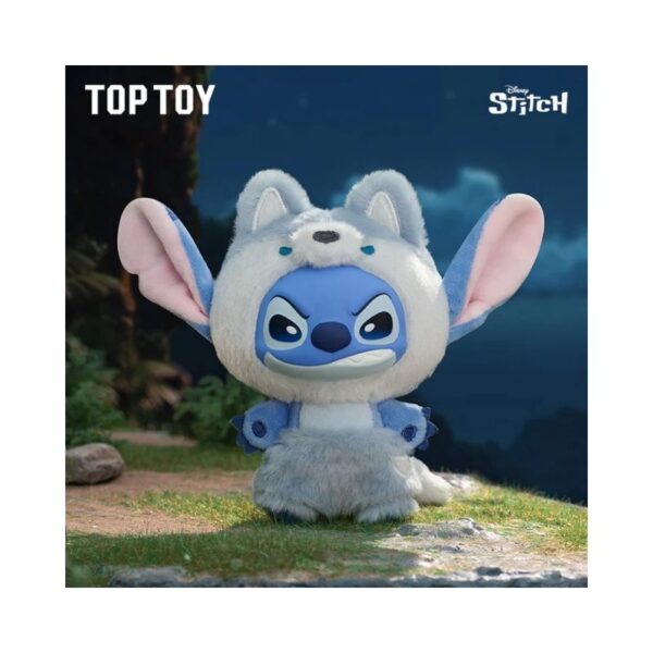 Vinyl plush toy of Disney's Stitch from the Wild Animal Series, presented in a blind box packaging