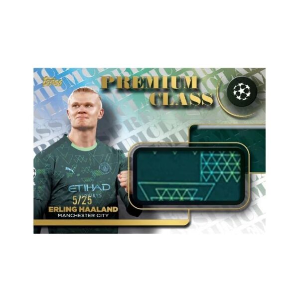 Topps UEFA Club Competitions 25-26 Hanger Box featuring team logos and player images on the packaging