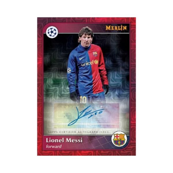 2024-25 Topps UEFA Club Competitions Merlin Chrome Hobby box featuring various soccer player cards and team logos