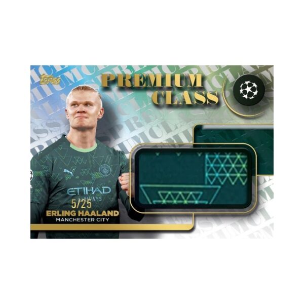 2025-26 Topps UEFA Club Competitions Hobby Box featuring collectible trading cards from various European football clubs.
