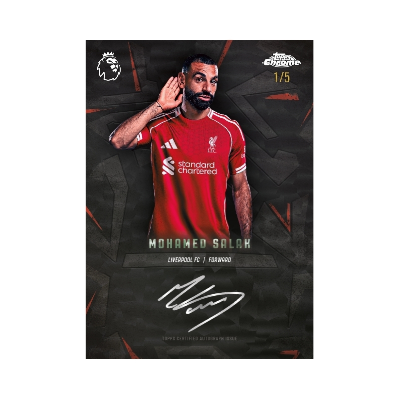 2026 Topps Chrome Premier League Hobby Box – 8611-1 2026 Topps Chrome Premier League Hobby Box featuring vibrant player images and collectible card designs.