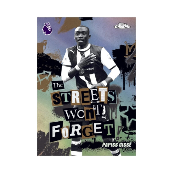 2026 Topps Chrome Premier League Hobby Box featuring vibrant player images and collectible card designs.