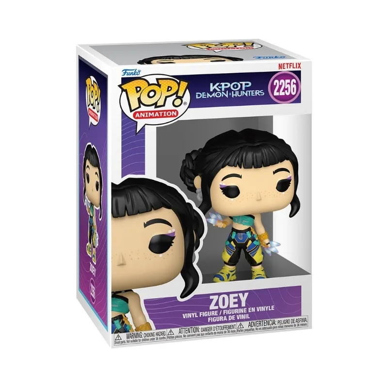 Funko Pop! figure of Zoey from KPOP Demon Hunters, featuring vibrant colors and a playful design
