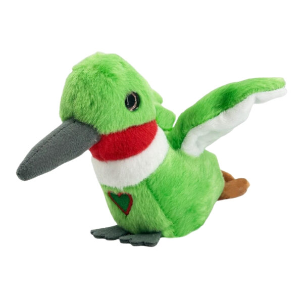 A colorful hummingbird from Happy Yappers Season 2, showcasing vibrant feathers and a joyful expression