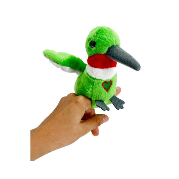 A colorful hummingbird from Happy Yappers Season 2, showcasing vibrant feathers and a joyful expression