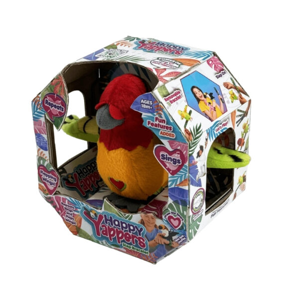 Happy Yappers Season 2 features a vibrant orange Parkeet character, showcasing a cheerful and playful design