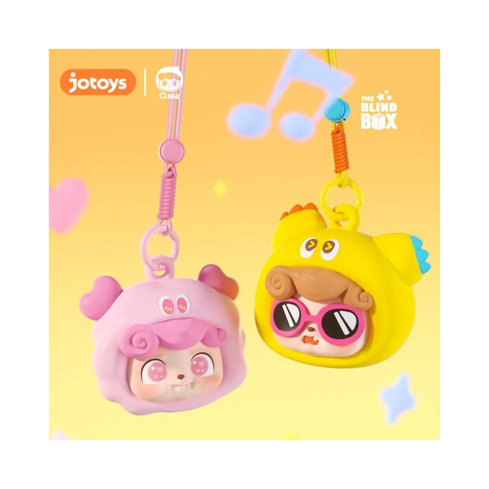 Jotoys QKid Emotional Hairy Monsters Series Earphone Bag Blind Box – JO-2025027-1 Colorful Jotoys QKid Emotional Hairy Monsters Series earphone bag blind box featuring various cute monster designs