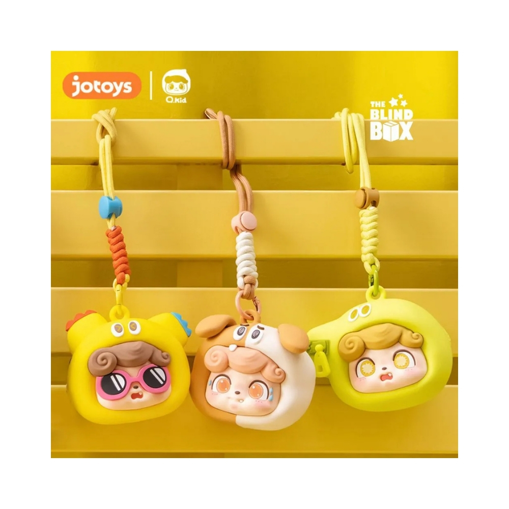 Jotoys QKid Emotional Hairy Monsters Series Earphone Bag Blind Box – JO-2025027-2 Colorful Jotoys QKid Emotional Hairy Monsters Series earphone bag blind box featuring various cute monster designs