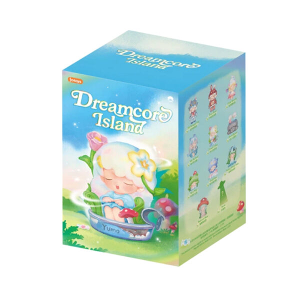 Jotoys Yumo Dreamcore Island Series Blind Box featuring colorful, whimsical characters in a decorative packaging