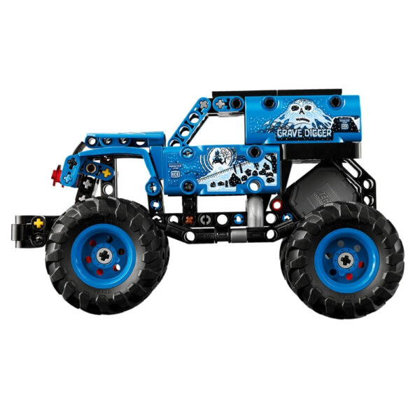 LEGO 42219 set featuring the iconic Monster Jam truck, Grave Digger, with detailed design and vibrant colors