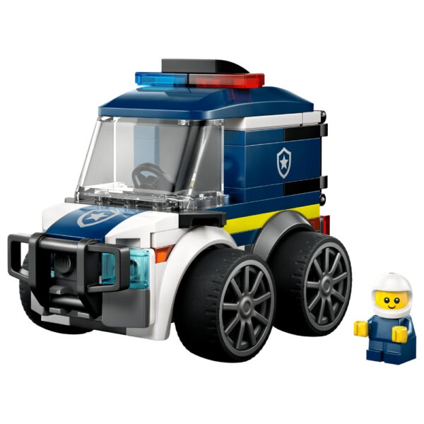 LEGO 60481 Ride Police Truck with a detailed police vehicle, two minifigures, and various crime-fighting accessories