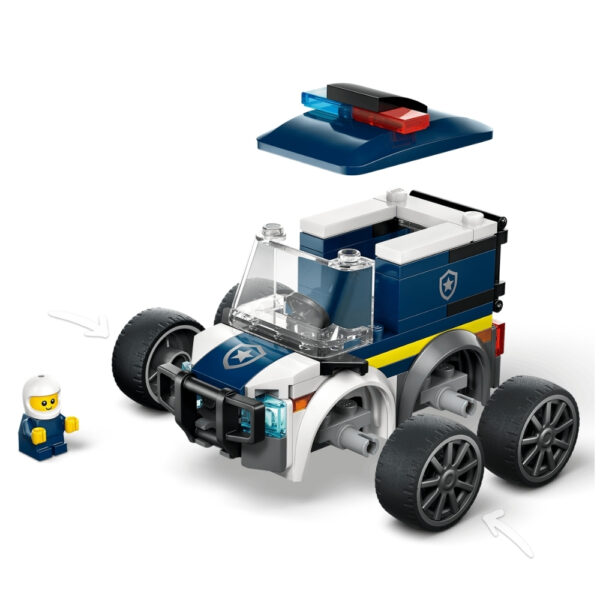 LEGO 60481 Ride Police Truck with a detailed police vehicle, two minifigures, and various crime-fighting accessories