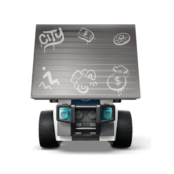 LEGO 60481 Ride Police Truck with a detailed police vehicle, two minifigures, and various crime-fighting accessories