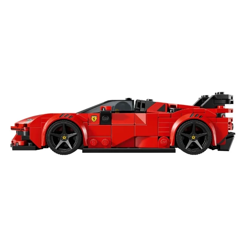 LEGO 77254 set featuring a detailed model of the Ferrari SF90 XX Stradale sports car in vibrant colors