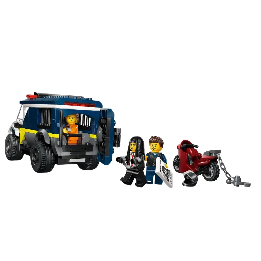 LEGO Police Transport Van set, a fun building toy for kids, featuring a police truck for imaginative play and adventures