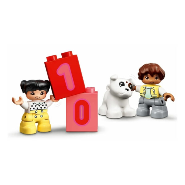 Colorful LEGO Duplo Number Train set with numbered blocks for counting and learning, designed for young children