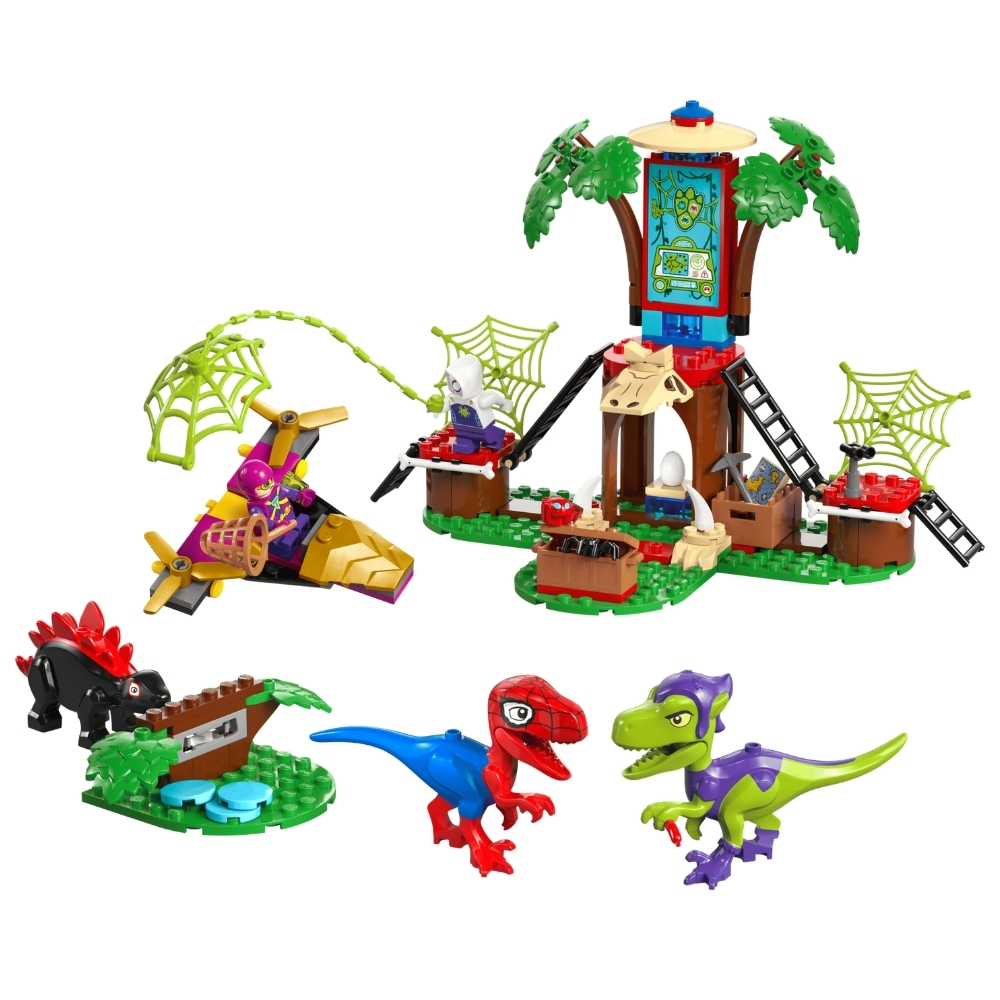LEGO Marvel 11200 Spidey And Gobby’S Raptor Battle – 6526770 LEGO Marvel set with Spidey and Green Goblin in an action scene, featuring a raptor and vibrant building pieces