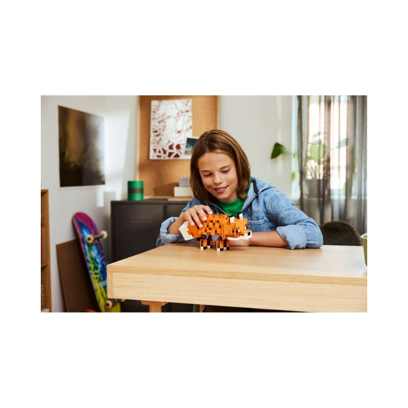 LEGO Minecraft 21588 The Fox – 6585528-5 . LEGO Minecraft set 21588 featuring a fox, blocky terrain, and accessories for creative building and play