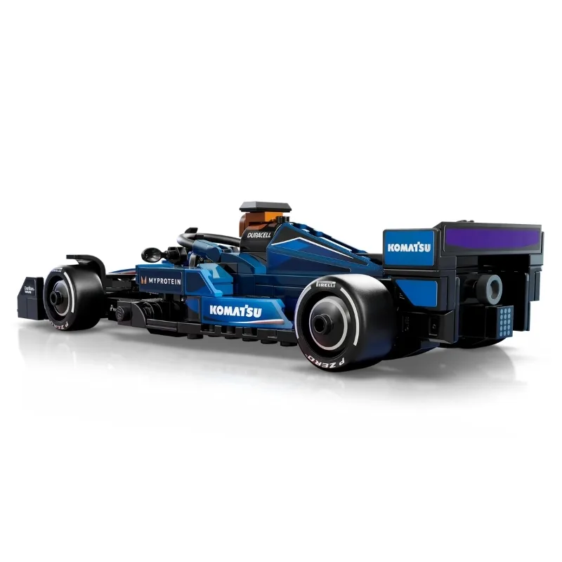 Detailed LEGO model of the Williams FW46 F1 racing car, featuring authentic design elements and vibrant colors