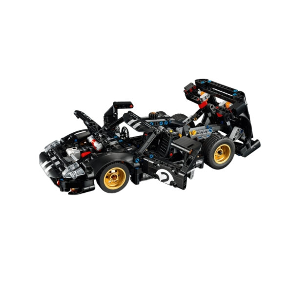 LEGO Technic model of a 1966 Ford GT40 MKII race car, showcasing detailed design and realistic features.
