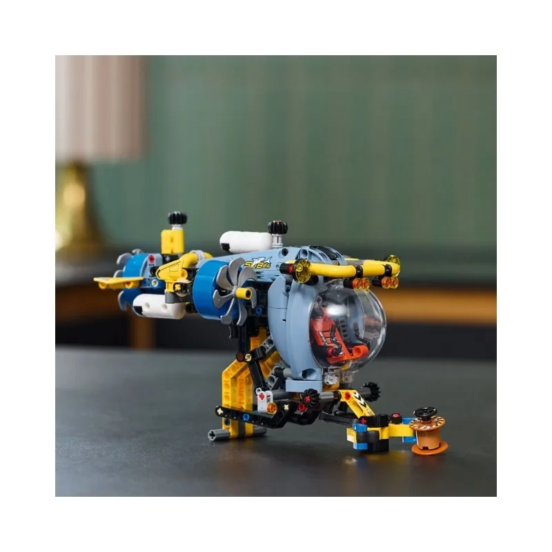 LEGO Technic 42201 Deep-Sea Research Submarine model with intricate details and movable parts, showcasing underwater exploration