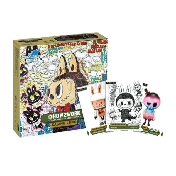 Labubu The Monsters Series 3 Hobby Box featuring colorful monster designs and branding for How2Work 2026