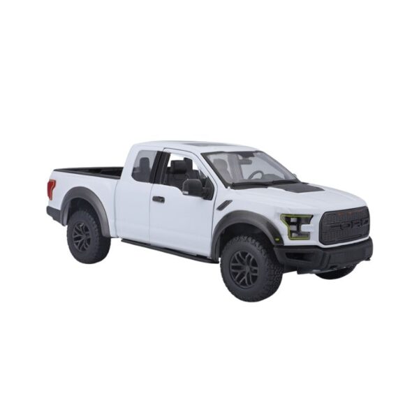 Die-cast model of a 2017 Special Edition Ford Raptor in 1:24 scale, showcasing detailed design and vibrant colors