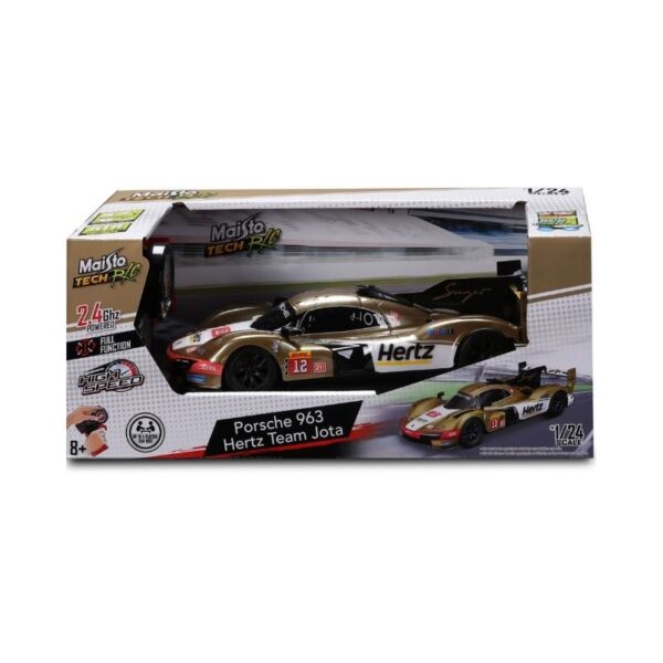 Maisto 1:24 scale RC model of the Porsche 963, featuring the Hertz Team Jota endurance racing design