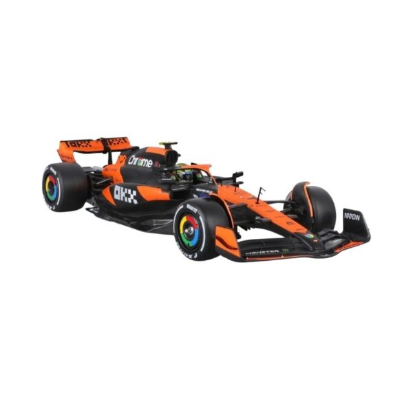 Maisto 1:24 scale model of McLaren F1 car MCL38, featuring USB rechargeable 2.4 GHz remote control for Miami GP