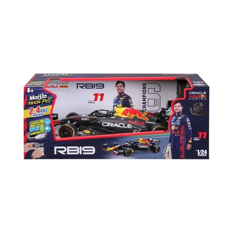 Maisto 1:24 scale model of the F1 Oracle Red Bull Racing RB19, featuring USB rechargeable 2.4 GHz technology