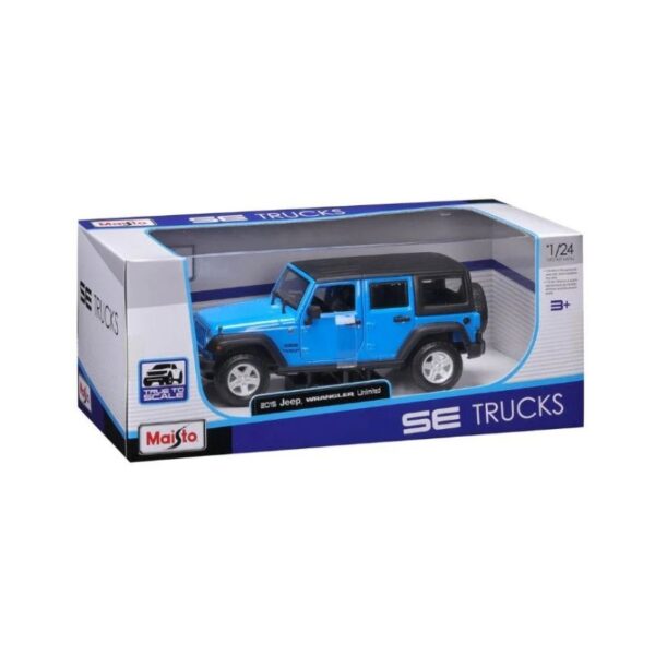 Maisto 1:24 Special Edition model of a 2015 Jeep Wrangler Unlimited in detailed design and vibrant colors