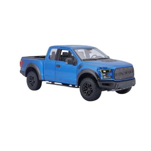 Maisto 1:24 scale model of a blue 2017 Ford Raptor truck, part of the Special Edition collection
