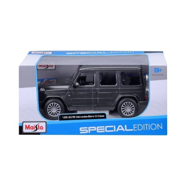 Gray Maisto 1:25 scale model of a 2019 Mercedes Benz G Class, showcasing detailed design and craftsmanship