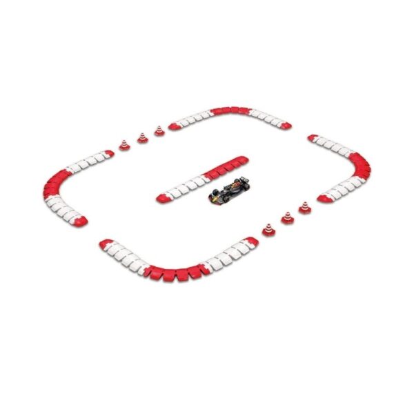 Maisto 1:41 die-cast Formula Racing RC car on track RB20, showcasing vibrant colors and detailed design