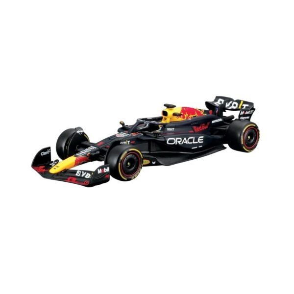 Maisto 1:41 die-cast Formula Racing RC car on track RB20, showcasing vibrant colors and detailed design