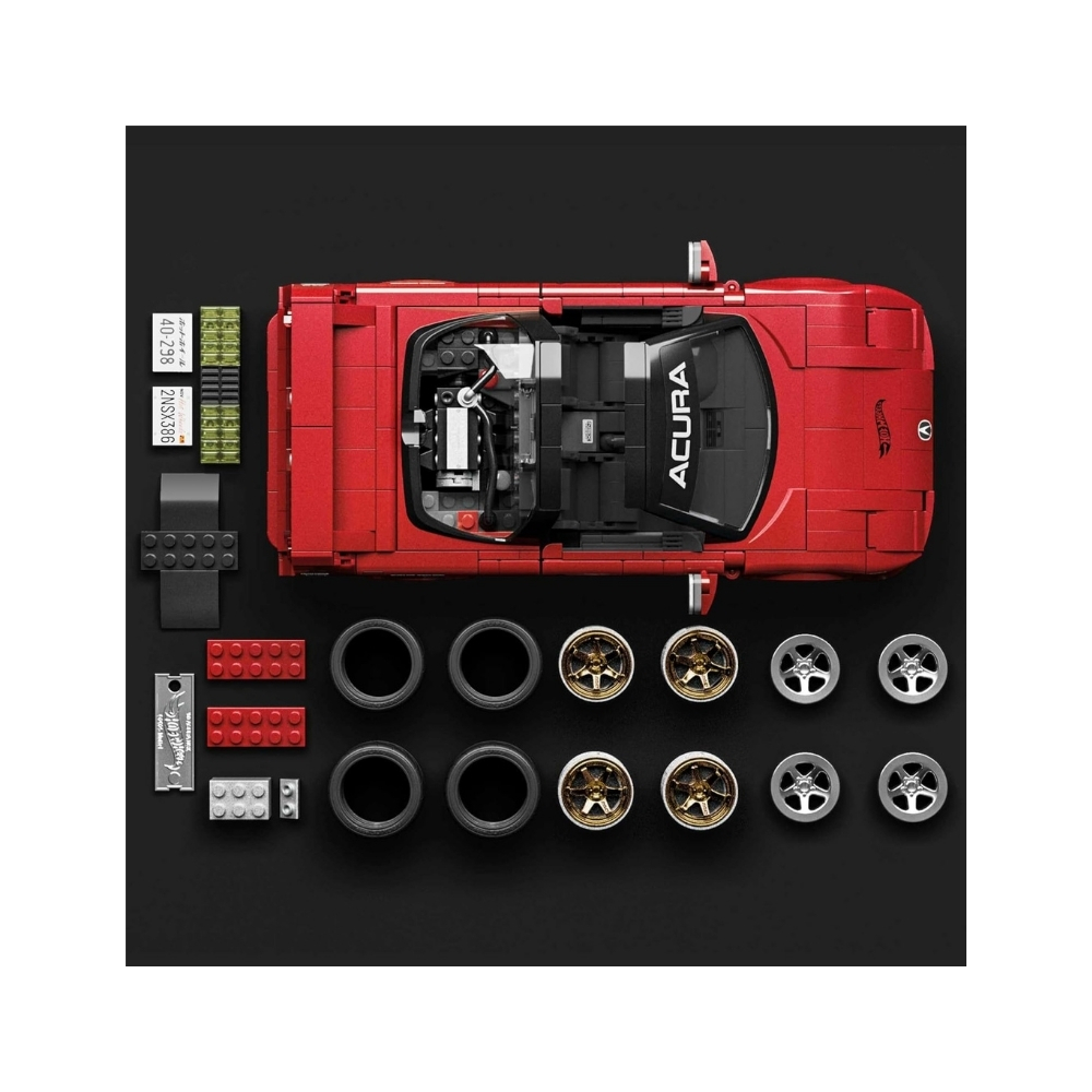 Mattel Brick Shop Hot Wheels Elite Acura NSX – JFT17-2 Hot Wheels Elite Acura NSX model from Mattel's Brick Shop, showcasing detailed design and vibrant colors