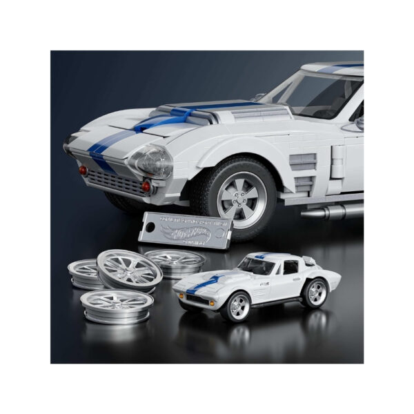 Hot Wheels Elite Corvette Grand Sport model from Mattel, showcasing a detailed die-cast design in vibrant colors