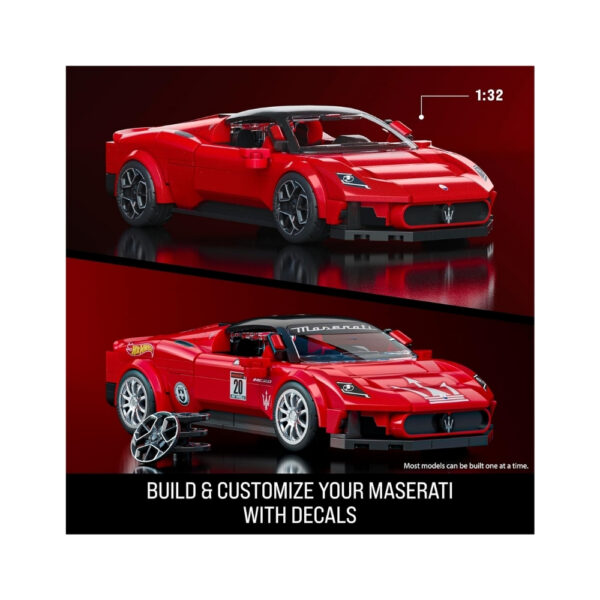 Hot Wheels Speed Maserati toy car from Mattel, featuring sleek design and vibrant colors, ideal for racing play