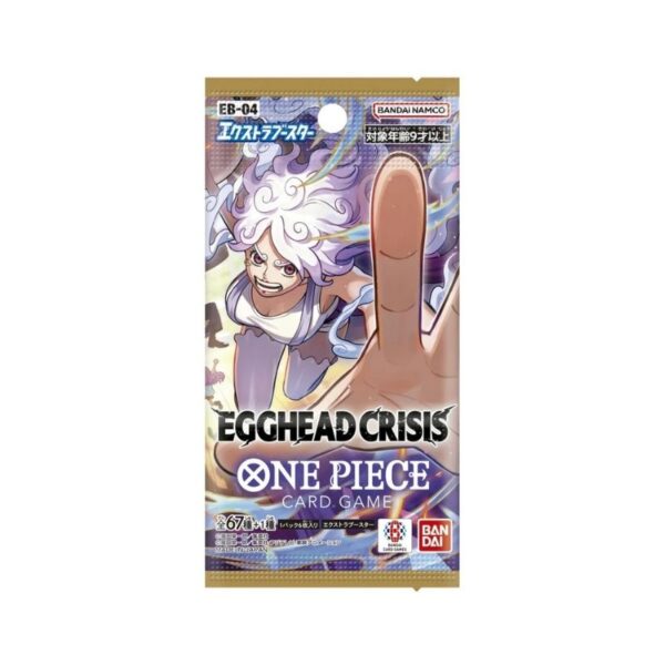 Japanese ONE PIECE Egghead Arc booster box featuring collectible trading cards from Bandai's anime TCG series