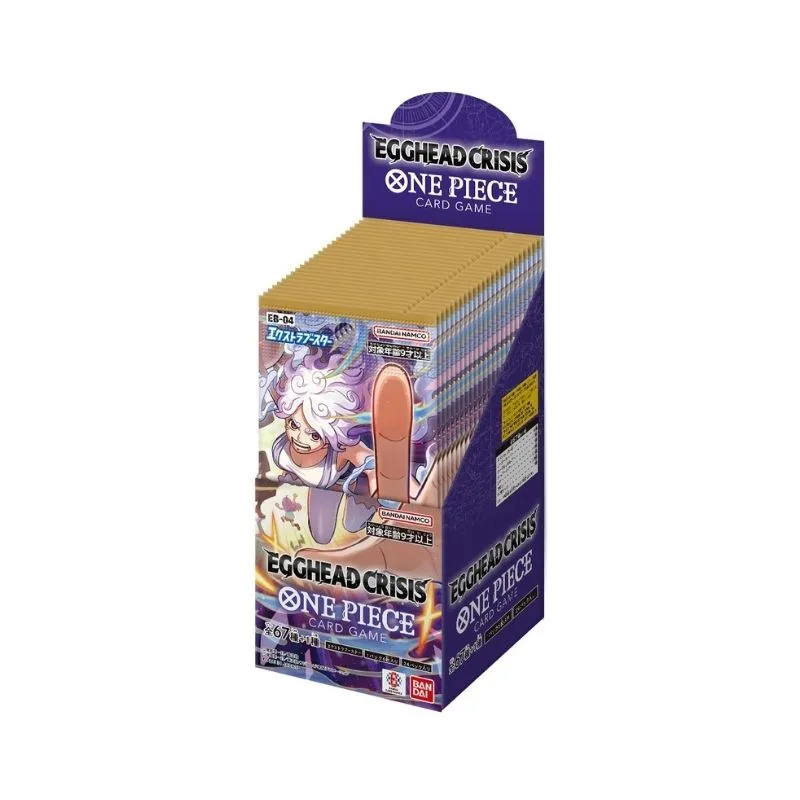 Japanese ONE PIECE Egghead Arc booster box featuring collectible trading cards from Bandai's anime TCG series