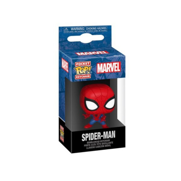 Pocket Pop! Marvel figure of Spider-Man, featuring a stylized design and vibrant colors, ideal for collectors