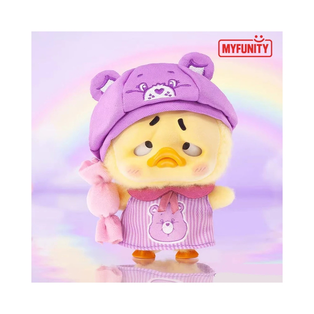 Pocket Upset Duck – Care Bears x Upset Duck Be Rainbow Duck Plush Keychain Blindbox – UP-599494-2 Plush keychain of a rainbow duck from the Care Bears x Upset Duck collaboration, presented in a blindbox packaging