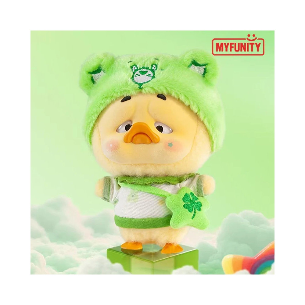 Pocket Upset Duck – Care Bears x Upset Duck Be Rainbow Duck Plush Keychain Blindbox – UP-599494-5 Plush keychain of a rainbow duck from the Care Bears x Upset Duck collaboration, presented in a blindbox packaging